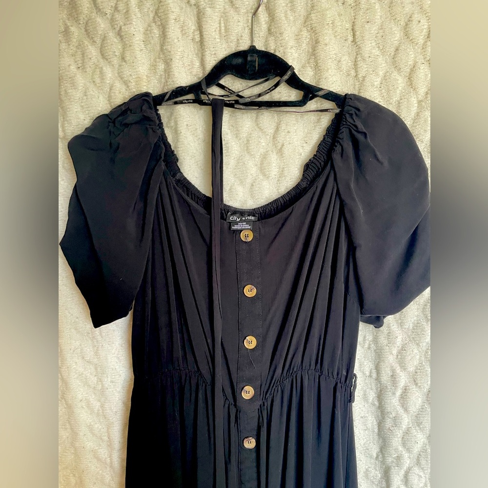 City Chic long Black dress - XS/14